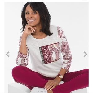 Chico's Zenergy Applique Detail Top. Size small.